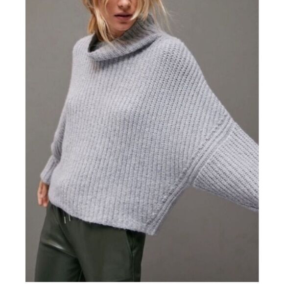 Anthropologie Maeve Athena Cowl Neck Blue Sweater sz S - Picture 1 of 7